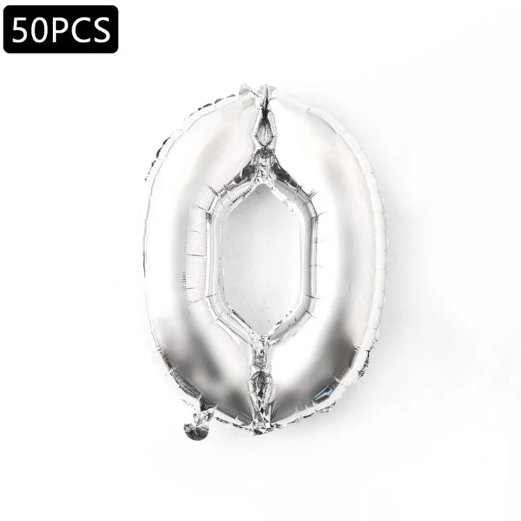 PJ-Q03 50Pcs 70cm Number 0-9 Aluminum Foil Balloon Birthday Party Festival Decor