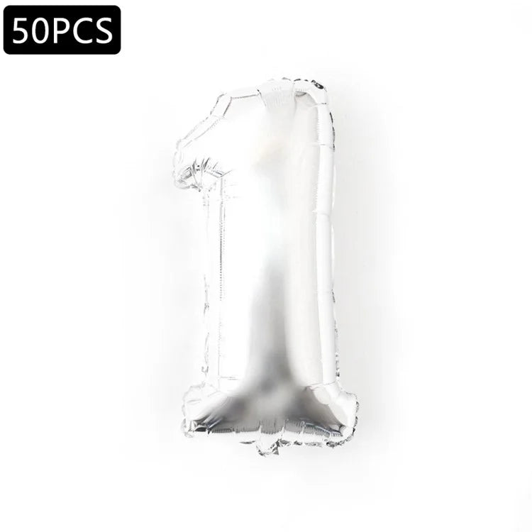 PJ-Q03 50Pcs 70cm Number 0-9 Aluminum Foil Balloon Birthday Party Festival Decor