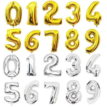 PJ-Q03 50Pcs 70cm Number 0-9 Aluminum Foil Balloon Birthday Party Festival Decor