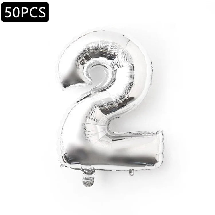 PJ-Q03 50Pcs 70cm Number 0-9 Aluminum Foil Balloon Birthday Party Festival Decor