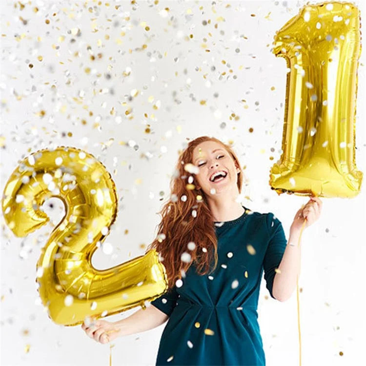 PJ-Q03 50Pcs 70cm Number 0-9 Aluminum Foil Balloon Birthday Party Festival Decor