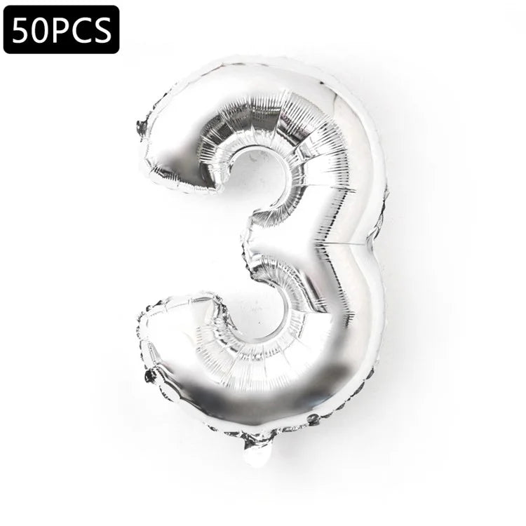 PJ-Q03 50Pcs 70cm Number 0-9 Aluminum Foil Balloon Birthday Party Festival Decor