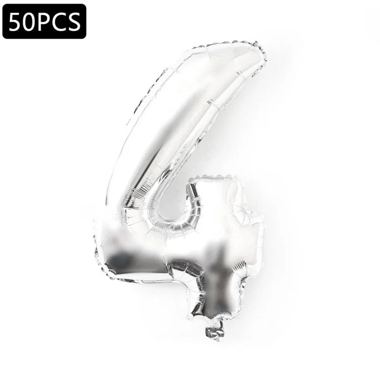 PJ-Q03 50Pcs 70cm Number 0-9 Aluminum Foil Balloon Birthday Party Festival Decor