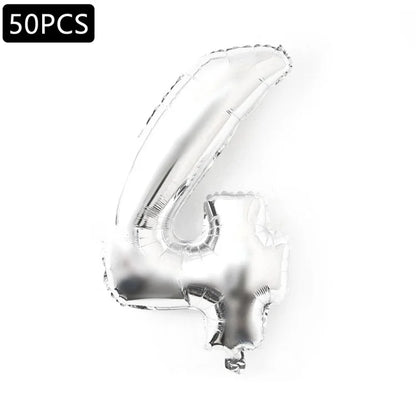 PJ-Q03 50Pcs 70cm Number 0-9 Aluminum Foil Balloon Birthday Party Festival Decor