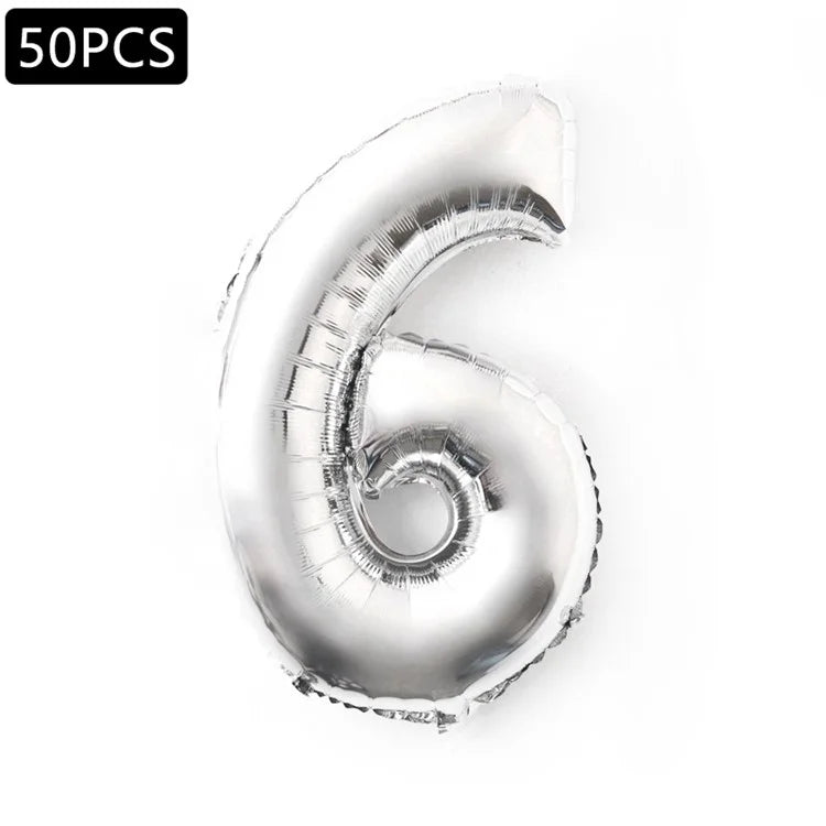 PJ-Q03 50Pcs 70cm Number 0-9 Aluminum Foil Balloon Birthday Party Festival Decor