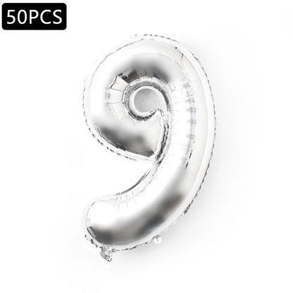PJ-Q03 50Pcs 70cm Number 0-9 Aluminum Foil Balloon Birthday Party Festival Decor