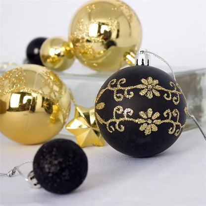 44Pcs / Box 3-6cm Electroplating Plastic Ball Christmas Tree Hanging Ornament Xmas Party Decoration