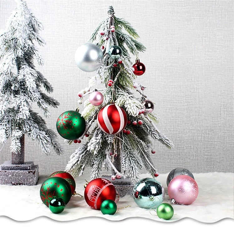 44Pcs / Box 3-6cm Electroplating Plastic Ball Christmas Tree Hanging Ornament Xmas Party Decoration