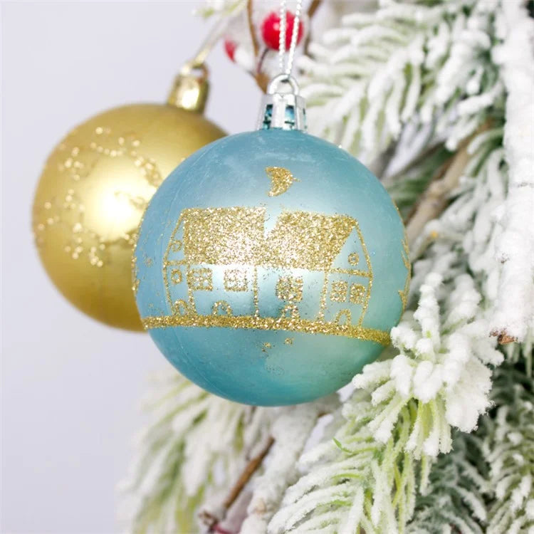 44Pcs / Box 3-6cm Electroplating Plastic Ball Christmas Tree Hanging Ornament Xmas Party Decoration