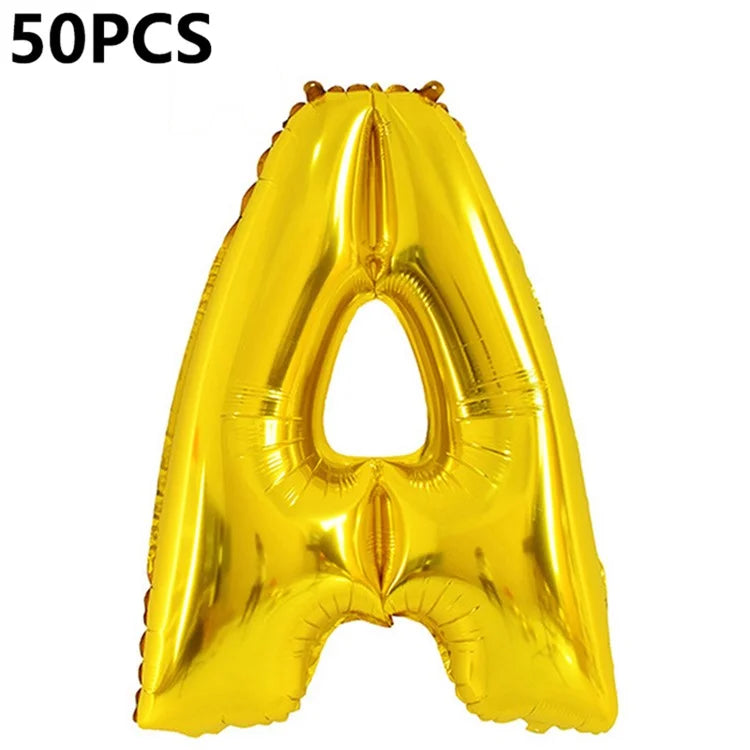 PJ-Q04 50Pcs 70cm Uppercase Letter Aluminum Foil Balloon Birthday Party Festival Decor