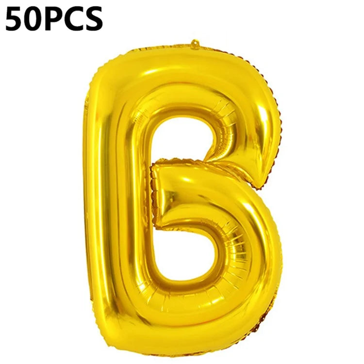 PJ-Q04 50Pcs 70cm Uppercase Letter Aluminum Foil Balloon Birthday Party Festival Decor