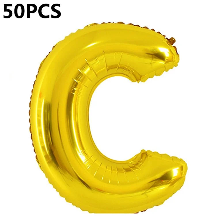 PJ-Q04 50Pcs 70cm Uppercase Letter Aluminum Foil Balloon Birthday Party Festival Decor