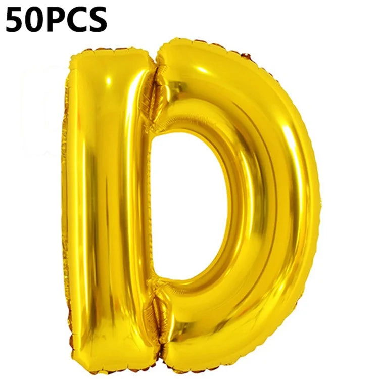 PJ-Q04 50Pcs 70cm Uppercase Letter Aluminum Foil Balloon Birthday Party Festival Decor
