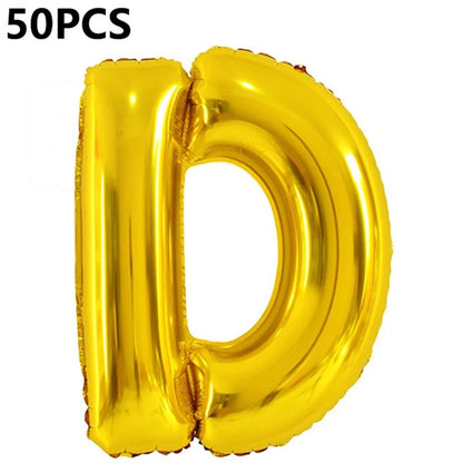 PJ-Q04 50Pcs 70cm Uppercase Letter Aluminum Foil Balloon Birthday Party Festival Decor