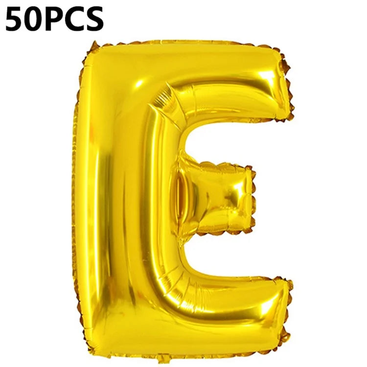 PJ-Q04 50Pcs 70cm Uppercase Letter Aluminum Foil Balloon Birthday Party Festival Decor