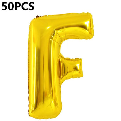 PJ-Q04 50Pcs 70cm Uppercase Letter Aluminum Foil Balloon Birthday Party Festival Decor
