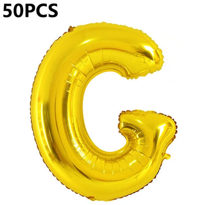 PJ-Q04 50Pcs 70cm Uppercase Letter Aluminum Foil Balloon Birthday Party Festival Decor