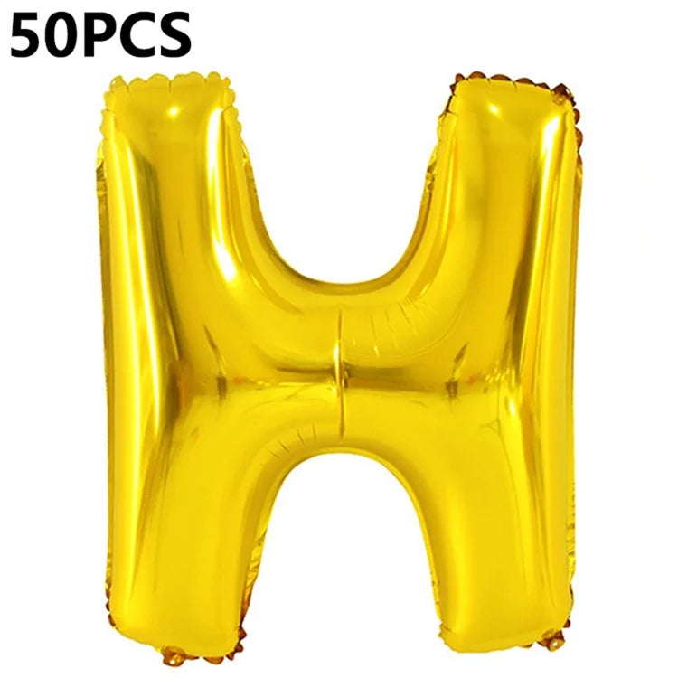 PJ-Q04 50Pcs 70cm Uppercase Letter Aluminum Foil Balloon Birthday Party Festival Decor