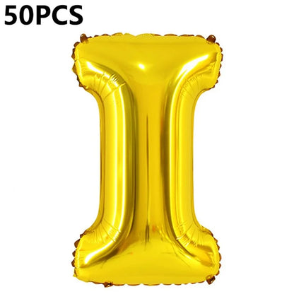 PJ-Q04 50Pcs 70cm Uppercase Letter Aluminum Foil Balloon Birthday Party Festival Decor