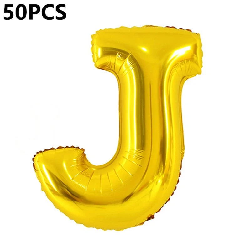 PJ-Q04 50Pcs 70cm Uppercase Letter Aluminum Foil Balloon Birthday Party Festival Decor