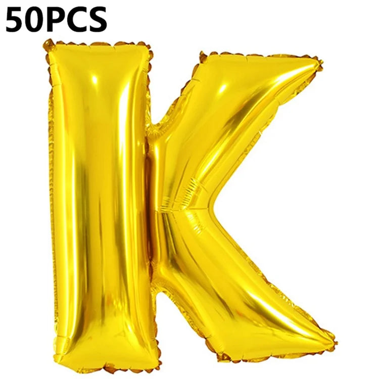 PJ-Q04 50Pcs 70cm Uppercase Letter Aluminum Foil Balloon Birthday Party Festival Decor