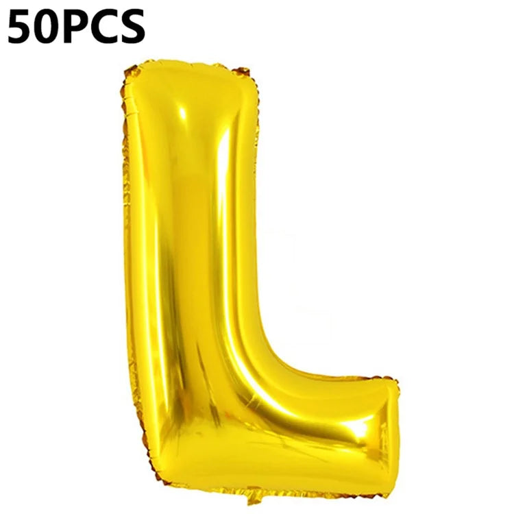PJ-Q04 50Pcs 70cm Uppercase Letter Aluminum Foil Balloon Birthday Party Festival Decor