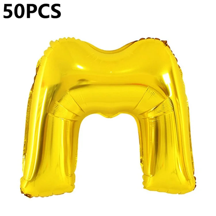 PJ-Q04 50Pcs 70cm Uppercase Letter Aluminum Foil Balloon Birthday Party Festival Decor
