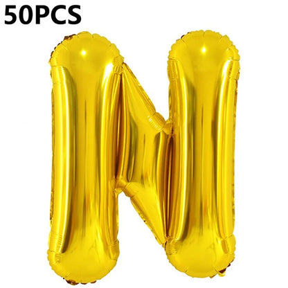 PJ-Q04 50Pcs 70cm Uppercase Letter Aluminum Foil Balloon Birthday Party Festival Decor
