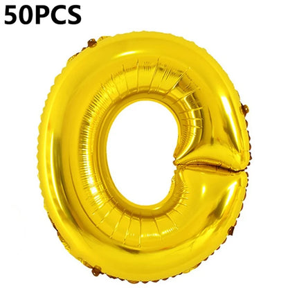 PJ-Q04 50Pcs 70cm Uppercase Letter Aluminum Foil Balloon Birthday Party Festival Decor