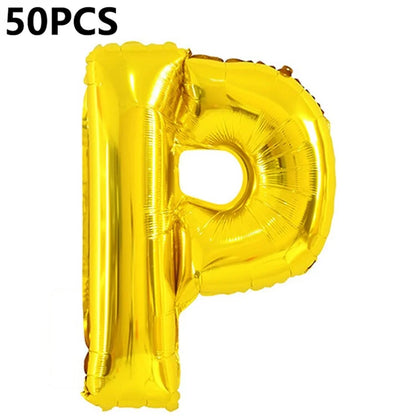 PJ-Q04 50Pcs 70cm Uppercase Letter Aluminum Foil Balloon Birthday Party Festival Decor