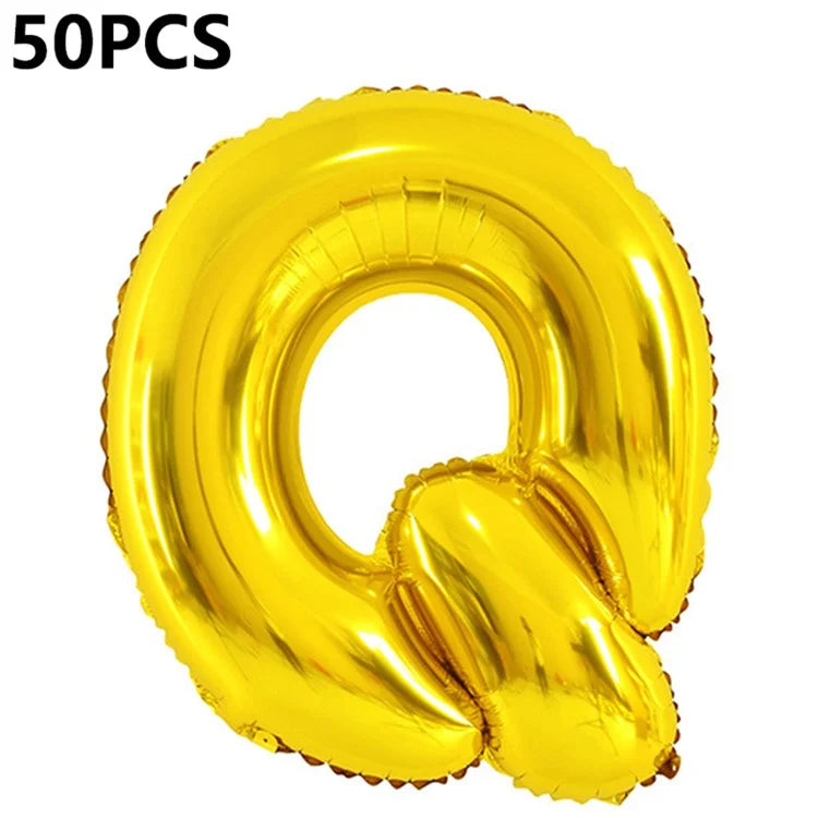 PJ-Q04 50Pcs 70cm Uppercase Letter Aluminum Foil Balloon Birthday Party Festival Decor