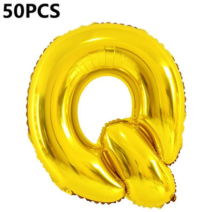 PJ-Q04 50Pcs 70cm Uppercase Letter Aluminum Foil Balloon Birthday Party Festival Decor