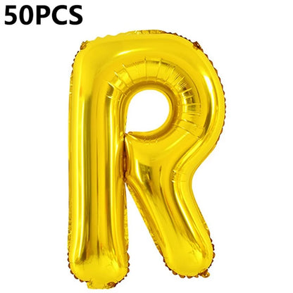 PJ-Q04 50Pcs 70cm Uppercase Letter Aluminum Foil Balloon Birthday Party Festival Decor