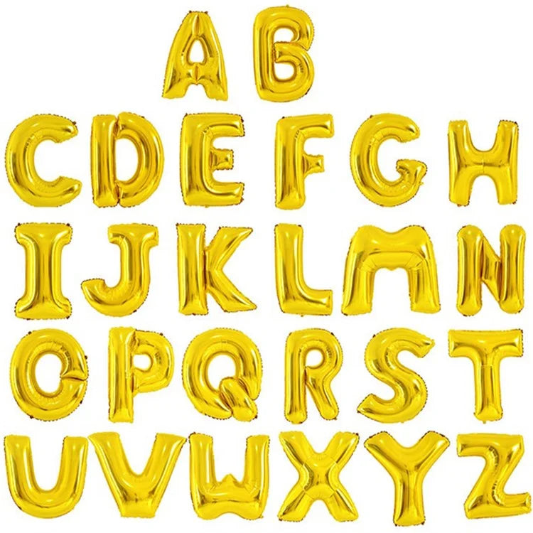 PJ-Q04 50Pcs 70cm Uppercase Letter Aluminum Foil Balloon Birthday Party Festival Decor