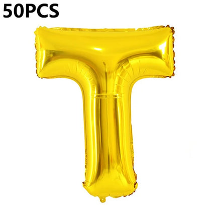 PJ-Q04 50Pcs 70cm Uppercase Letter Aluminum Foil Balloon Birthday Party Festival Decor