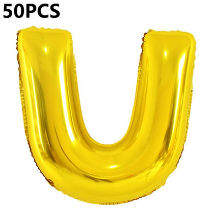 PJ-Q04 50Pcs 70cm Uppercase Letter Aluminum Foil Balloon Birthday Party Festival Decor