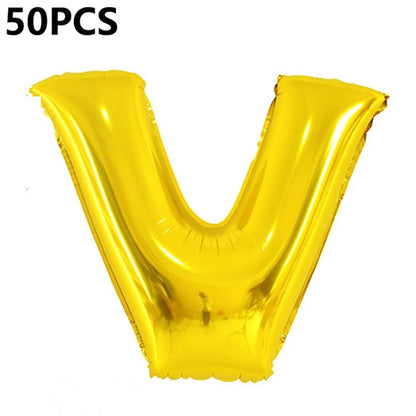 PJ-Q04 50Pcs 70cm Uppercase Letter Aluminum Foil Balloon Birthday Party Festival Decor