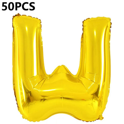 PJ-Q04 50Pcs 70cm Uppercase Letter Aluminum Foil Balloon Birthday Party Festival Decor