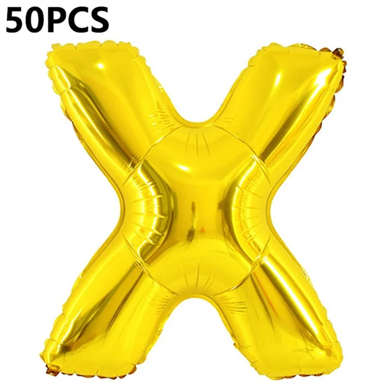 PJ-Q04 50Pcs 70cm Uppercase Letter Aluminum Foil Balloon Birthday Party Festival Decor