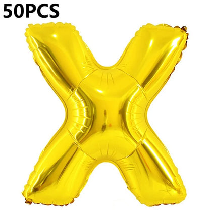 PJ-Q04 50Pcs 70cm Uppercase Letter Aluminum Foil Balloon Birthday Party Festival Decor