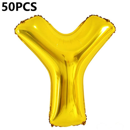 PJ-Q04 50Pcs 70cm Uppercase Letter Aluminum Foil Balloon Birthday Party Festival Decor