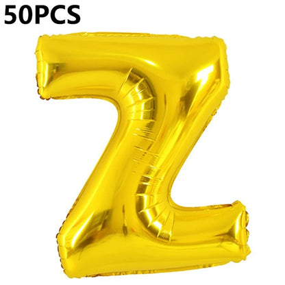 PJ-Q04 50Pcs 70cm Uppercase Letter Aluminum Foil Balloon Birthday Party Festival Decor