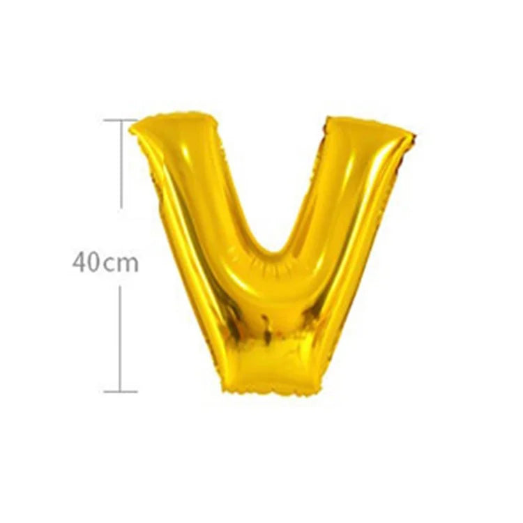 PJ-Q04 50Pcs 16-inch Uppercase Letter Aluminum Foil Balloon Inflatable Birthday Party Decorative Balloons