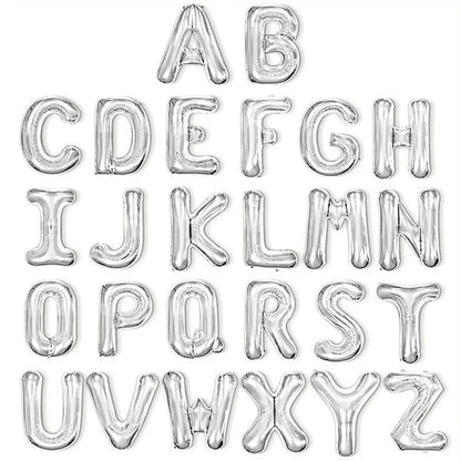 PJ-Q04 50Pcs 16-inch Uppercase Letter Aluminum Foil Balloon Inflatable Birthday Party Decorative Balloons