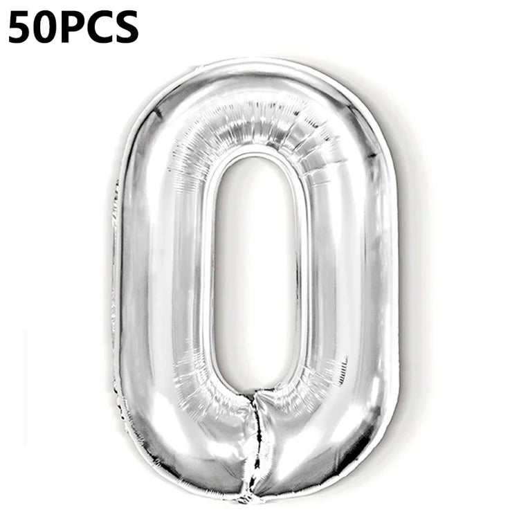 PJ-Q04 50Pcs 16-inch Uppercase Letter Aluminum Foil Balloon Inflatable Birthday Party Decorative Balloons