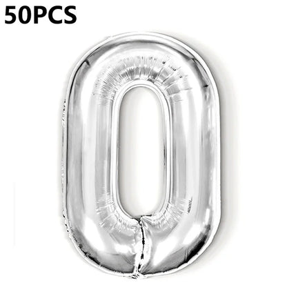 PJ-Q04 50Pcs 16-inch Uppercase Letter Aluminum Foil Balloon Inflatable Birthday Party Decorative Balloons