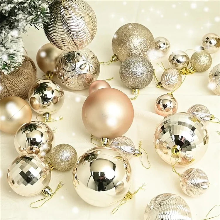 36Pcs 4 / 6 / 8cm Mixed Size Plastic Christmas Ball Ornaments Xmas Party Hanging Decoration