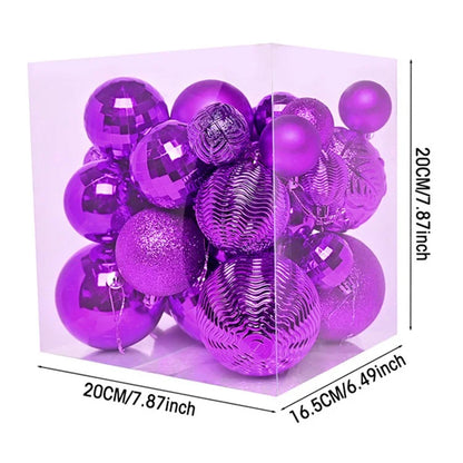 36Pcs 4 / 6 / 8cm Mixed Size Plastic Christmas Ball Ornaments Xmas Party Hanging Decoration