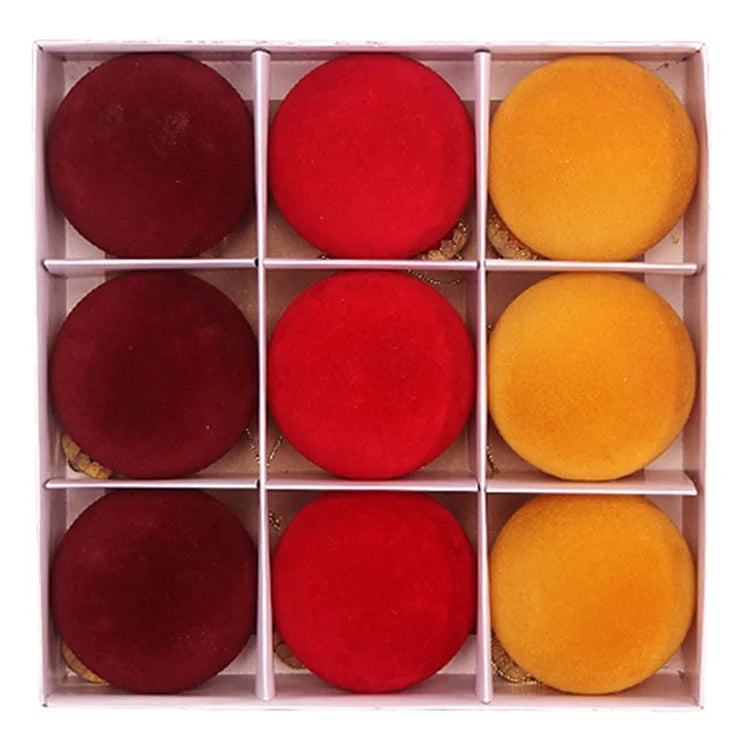 9Pcs / Set 8cm PET Flocking Christmas Balls Ornament Xmas Tree Hanging Decoration