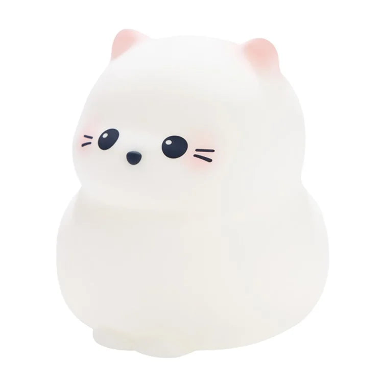 Cute Cartoon Cat Bedroom Night Light Warm Light Eye Protection Tap Dimmable Table Lamp